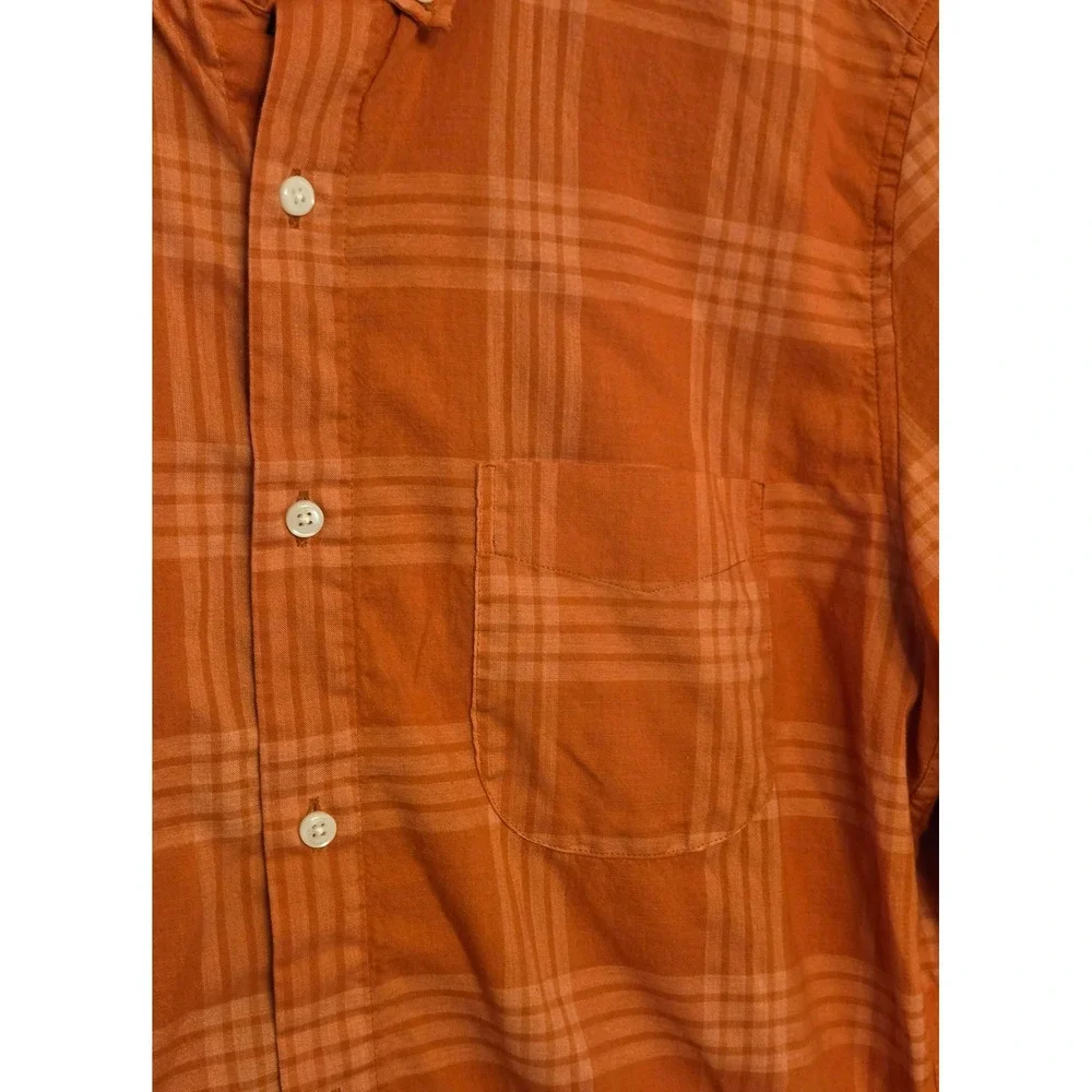 J.Crew Classic Overdyed Plaid Button-Down Shirt Mens‎ Size Medium Orange